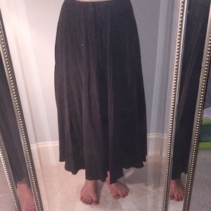 Black chiffon maxi skirt